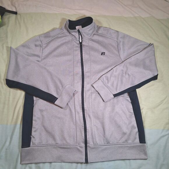 Russell Other - Russell Dri-Power 360 Zip-Up Athletic Jacket Men's Size Large Gray Blue Y2K